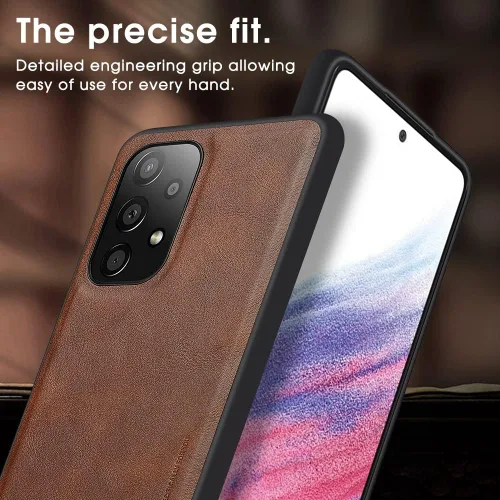 Miniatura 4 de X-level Funda para Samsung Galaxy A53 5G - Funda delgada de piel sintética de alta calidad para teléfono A53 5G, suave, a prueba de golpes, Marrón