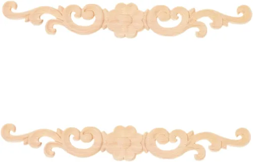 Miniatura 12 de MUXSAM Apliques de madera decorativos tallados, calcomanías largas de madera para decoración de muebles de bricolaje, tallas de roseta para puerta