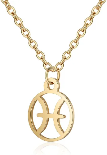 Collar dorado del zodiaco para mujer, 12 collares con colgante de signo de astrología del horóscopo, regalos de joyería,