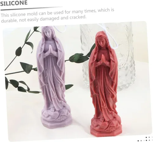 Miniatura 5 de EXCEART DIY Virgen María perfumada vela molde de silicona artesanal resina molde de fundición
