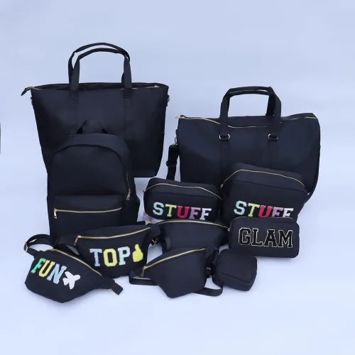 Miniatura 7 de YogoRun Riñonera Bolso de la correa de las mujeres para los hombres Nylon, Negro-Fun, Moda