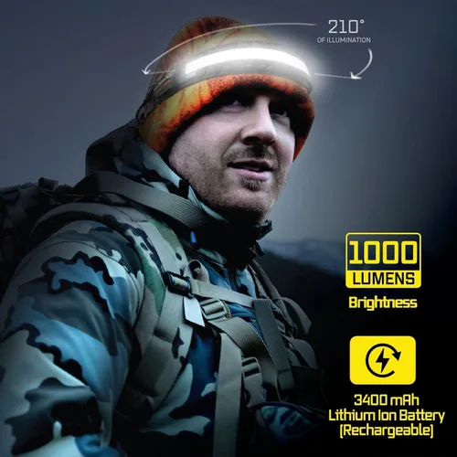 Miniatura 2 de Liteband PRO - Linterna frontal personal ajustable de haz ancho serie 1000, iluminación de 210°, funciona con pilas, se adapta a cascos y cascos