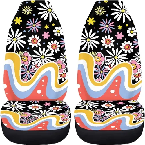 Miniatura 31 de 2 fundas de asiento para automóviles con estampado de bandera americana del 4 de julio, color negro, accesorios para el interior del vehículo