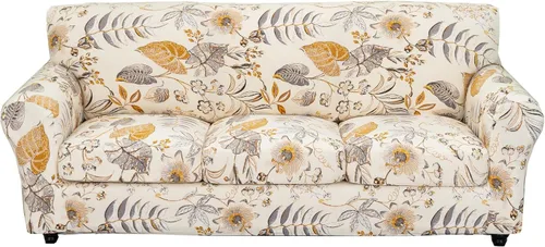 Miniatura 37 de KRFOONN - Fundas elásticas de 4 piezas para sillón y sofá, funda con estampado y 3 fundas independientes para cojines de asiento, lavables, Color01