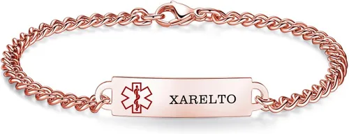 Miniatura 32 de Pulseras de identificación de alerta médica de 6.5 "-8.5" para mujeres, pulseras de emergencia médica de acero inoxidable, grabado gratuito
