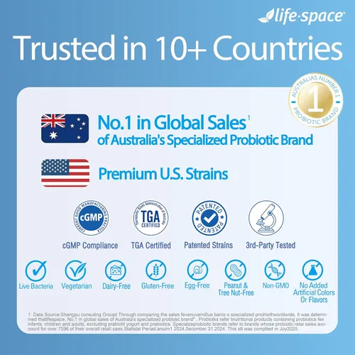 Miniatura 9 de Life-Space Probióticos bióticos intestinales para regularidad, porción de 2 meses, 20 mil millones de UFC y 5 cepas, apoya el movimiento intestinal