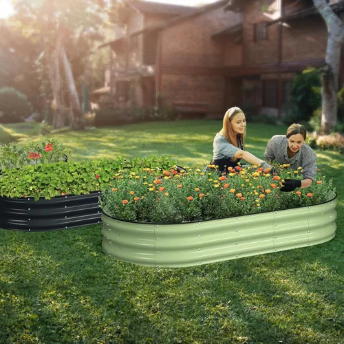Miniatura 6 de Winpull Kit de Cama de Jardín Elevada, Caja de Plantación Galvanizada de 6 x 3 x 1 pies para Exteriores con Bordes de Seguridad, Camas Elevadas