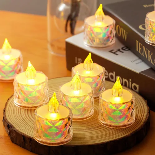 Miniatura 14 de Paquete de 12 velas de té que funcionan con pilas, parpadeo realista y más de 200 horas de tiempo de funcionamiento, para centros de mesa, bodas