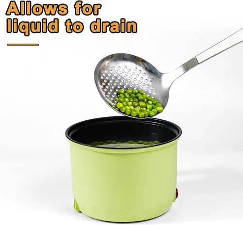 Miniatura 8 de FJNATINH Juego de espátulas de wok de acero inoxidable, espátulas ranuradas, cucharón, herramienta de cucharón espumadera, utensilios de cocina