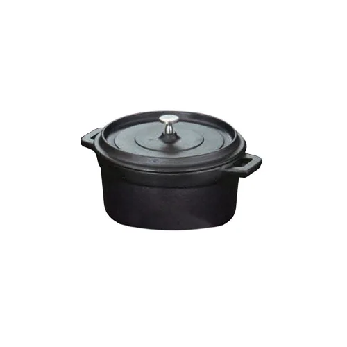 American Metalcraft CIPR5526 Cazuelas y ollas redondas de hierro fundido, 7.6 pulgadas de largo x 3.5 pulgadas de ancho, color negro