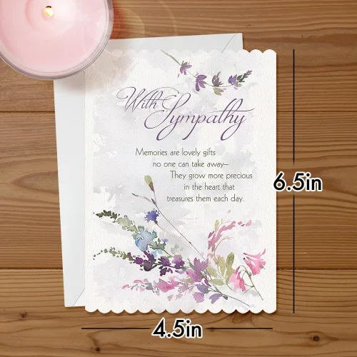 Miniatura 4 de Faithfully Yours Designer Greetings - Surtido de tarjetas de condolencias florales en caja, padre de misericordias con versículos bíblicos