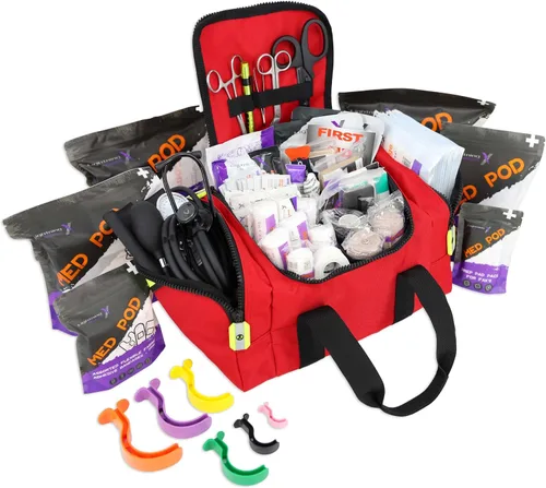 Miniatura 11 de Lightning X Value Compact Medic First Responder EMS/EMT - Bolsa de trauma con kit de llenado estándar B, color negro