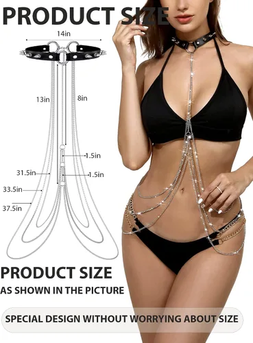 Miniatura 2 de Cadenas de diamantes de imitación para mujeres y niñas, cadena sexy para la cintura del vientre, accesorios de playa adecuados para una variedad