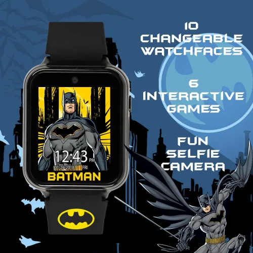 Miniatura 3 de Batman - Reloj inteligente para niños, pantalla táctil con cámara grabadora de voz, cronómetro, alarma, temporizador, calculadora de rastreador