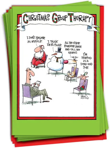 Miniatura 8 de NobleWorks 36 tarjetas de felicitación navideñas humorísticas en caja con sobres de 5 x 7 pulgadas para hombres y mujeres (1 diseño, 36 cada una)
