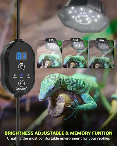 Miniatura 4 de Luz LED UVB para reptiles, UVB 5.0/10.0 luz de reptil regulable, brillo ajustable lámpara de reptiles con temporizador para reptiles de selva