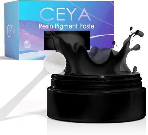 Ceya Pasta de pigmento de resina negra, 3.5 onzas/3.53 oz pigmento de tinte epoxi opaco, colorante más concentrado para resinas, suministros de