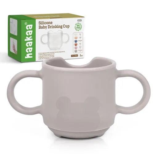 Miniatura 10 de haakaa Taza de Entrenamiento de Silicona para Bebés, Taza Abierta de Aprendizaje para Niños Pequeños de 6 Meses en Adelante, A Prueba de Caídas, Sin
