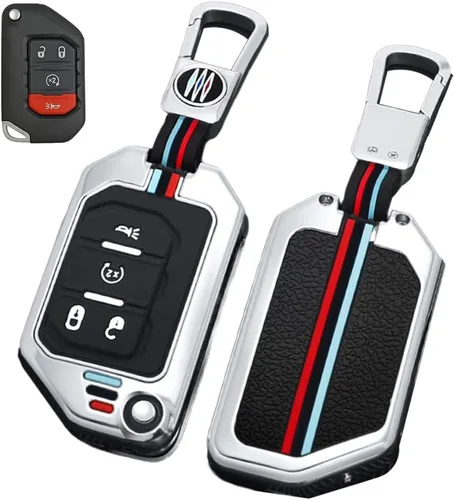 Funda de aleación de zinc compatible con Wrangler JL JLU Gladiator JT Rubicon Remote Flip Key