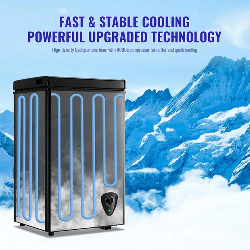 Miniatura 3 de WANAI - Congelador de pecho mini congelador profundo con capacidad compacta congeladores de congelación rápida para el hogar, oficina, dormitorio