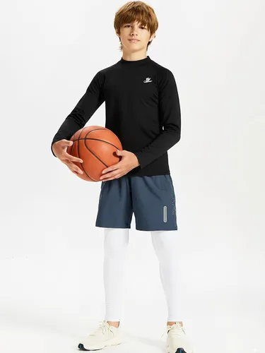 Miniatura 3 de DEVOROPA Camiseta térmica de compresión para niños y jóvenes, camiseta interior de manga larga de forro polar para fútbol y béisbol
