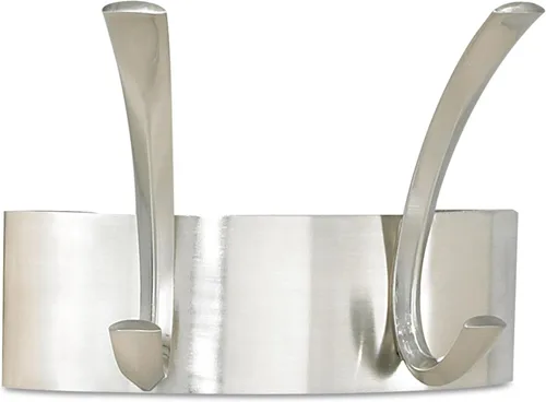 Safco Productos Perchero de metal, 2 ganchos, plata, 4203SL, paquete de 2