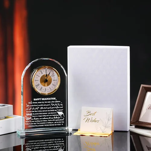 Miniatura 5 de Regalos de graduación Qianwei para él y ella - Reloj de cristal Clase de 2025 Regalos de presente para mujeres y hombres, graduados de universidad