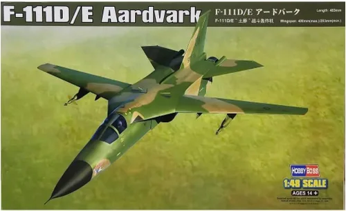 Hobby Boss F-111D/E Aardvark - Kit de construcción de modelo de avión Negro