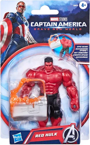 Miniatura 3 de Marvel Avengers Epic Hero Series - Figura de acción de Capitán América: Brave New World Red Hulk, juguetes de superhéroes de 4 pulgadas para niños a