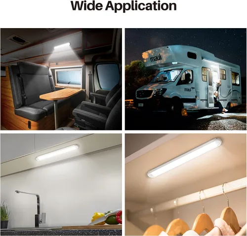 Miniatura 2 de CT CAPETRONIX - Barra de luz interior LED de 12 V, 120 LED, 1500 lúmenes, 8 W, CC, 12 voltios, con interruptor de encendido/apagado, para remolque