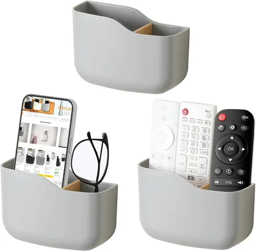 Miniatura 14 de SUNFICON Soporte remoto de montaje en pared, ventilador de TV, soporte de control remoto, organizador de pared, soporte de teléfono para oficina