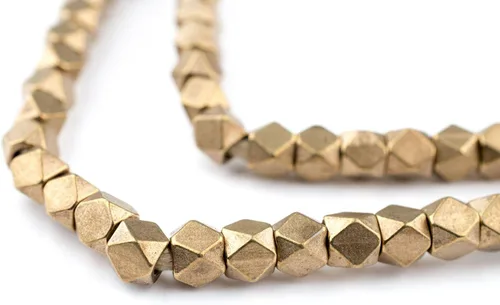 Miniatura 22 de cornerless cubeta abalorio – Full hebra de facetado étnico abalorio espaciadores – el de metal pecho (2.2 yard, oro)