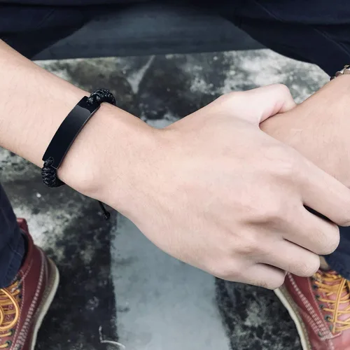 Miniatura 2 de XUANPAI Custom Bracelet for Couples,Personalized Matching bracelet,Handmade Long Distance Relationship Bracelet Adjustable Rope Couples Bracelet