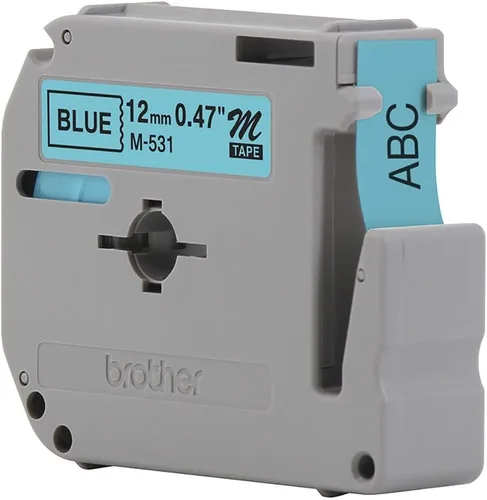Miniatura 12 de Brother Etiqueta de forma continua de 0.37 "X26.20' (BRTM521), negro/azul