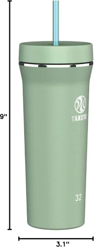 Miniatura 7 de Takeya 32 oz Stainless Steel Insulated Tumbler with Straw Lid, Premium Quality, Sweatproof