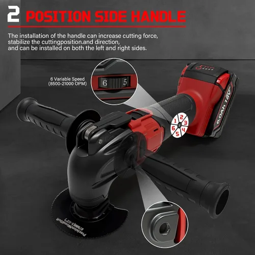 Miniatura 3 de Multiherramientas oscilantes para batería Milwaukee de 18 V, herramienta de molienda multiuso, ángulo de oscilación de 4°, 6 velocidades variables