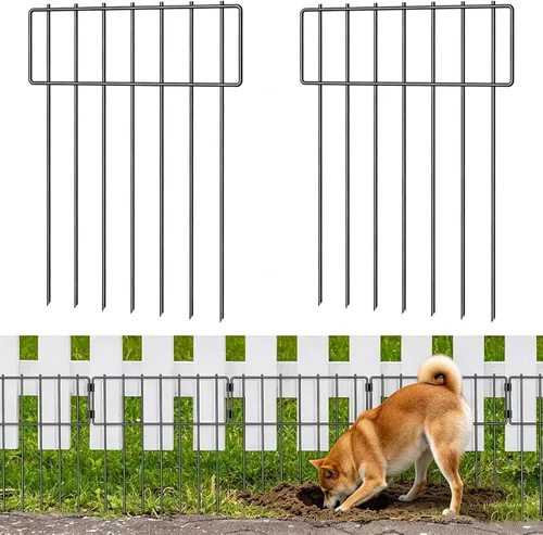 Paquete de 10 cercas de barrera para animales, total 16.7 pulgadas (alto) x 10.8 pies (largo), cerca decorativa de jardín, cerca inferior de barrera