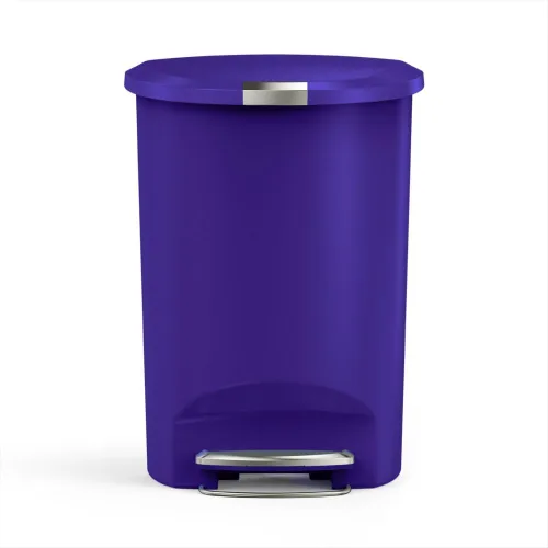Miniatura 3 de simplehuman Basurero semicircular de 50 litros con tapa de cierre suave para cocina, manos libres, color blanco