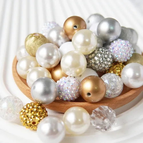 Perlas de goma de burbujas de 20 mm para bolígrafos, perla de 20 mm para artículos ensartados, perlas acrílicas de 20 mm para manualidades, 50