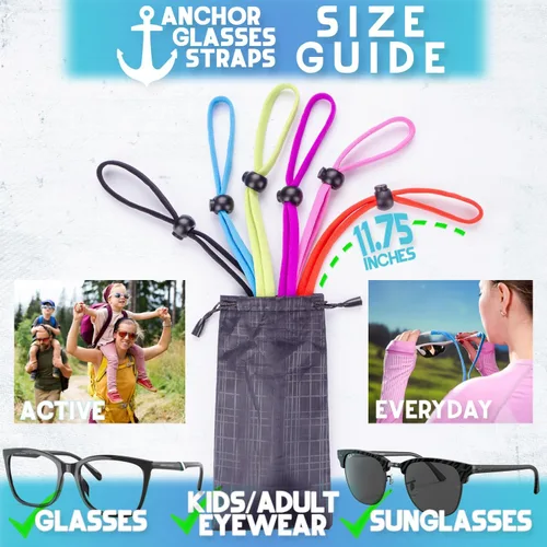 Miniatura 4 de Correas para gafas Anchor ajustables - Correas para gafas de sol - Correas deportivas para gafas para niños, hombres y mujeres - Soportes atléticos