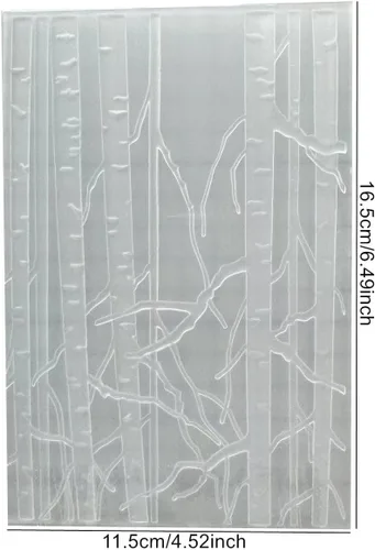 Miniatura 2 de DIYology Carpetas en relieve 3D de bosque para hacer tarjetas, fondo de abedul con textura de fondo en relieve para manualidades, manualidades