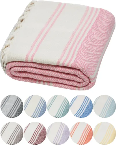 Miniatura 16 de DEMMEX Organic Diamond - Toalla turca de baño y playa 100% algodón turco certificado Oeko-TEX, ultra suave, de secado rápido, ligera, toalla