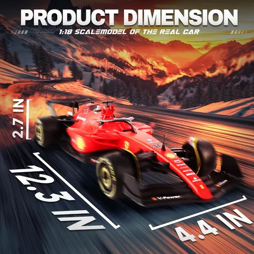 Miniatura 2 de BEZGAR Auto a control remoto Ferrari F1 75 1:18 - Coche de carreras RC de 2.4GHz con librea auténtica, pegatinas adhesivas DIY - F1 con licencia