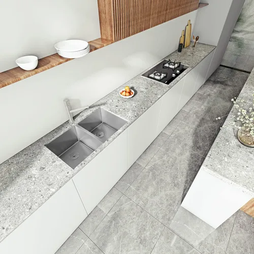 Miniatura 9 de Sinber HU3219D - Fregadero de cocina de 32 x 19 x 10 pulgadas con acabado satinado de acero inoxidable 304 calibre 18 (solo fregadero)