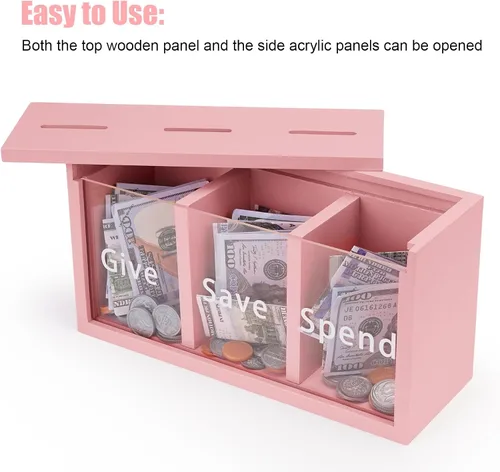 Miniatura 5 de Hucha para niños, hucha de ahorro de dinero para niños, caja de ahorro de dinero para niños y niñas, caja segura para ahorrar dinero, enseña a