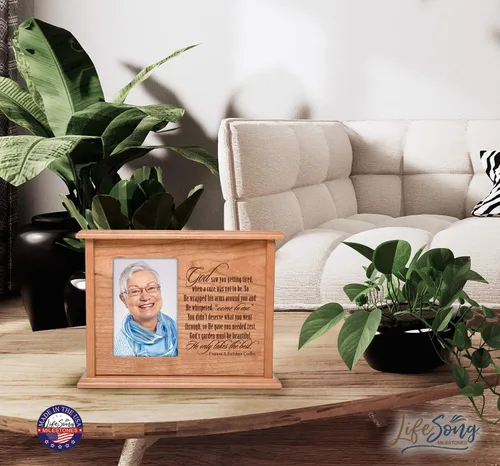 Miniatura 3 de Urnas de cremación para cenizas humanas, caja de recuerdo para cremas, urna para cenizas de adultos, urna para cenizas de adultos, Dios vio que te