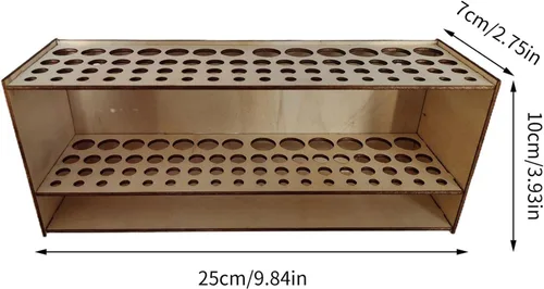 Miniatura 5 de Organizador de pinceles de madera para pintura, soporte de almacenamiento de 67 agujeros, soporte para pinceles de arte para niños