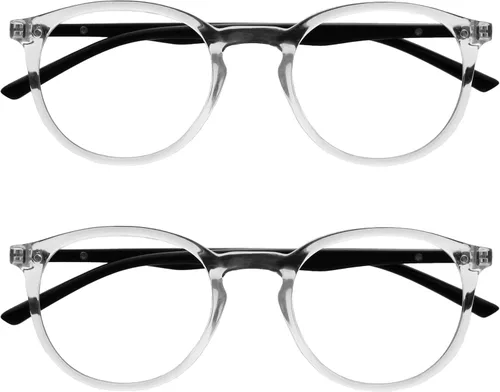 Miniatura 12 de OPULIZE MET - Lentes de lectura con bloqueo de luz azul para mujeres y hombres, marco redondo delgado con bisagras de resorte, resistentes a los 1