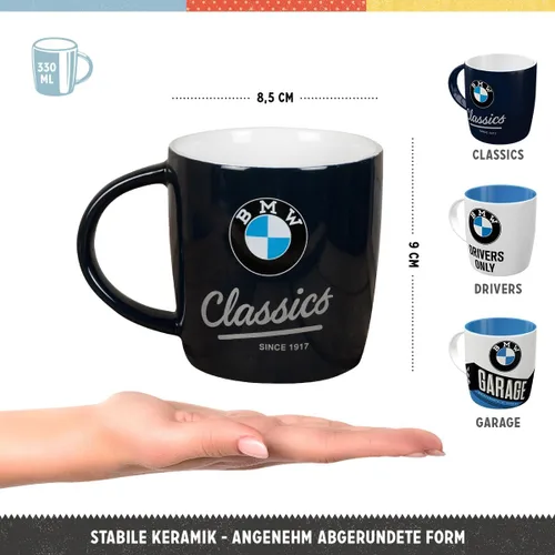 Miniatura 2 de Nostalgic-Art Taza de café retro, 11.2 oz, logotipo de BMW Set 3 (juego de 3) – Idea de regalo para los fanáticos de BMW, producto