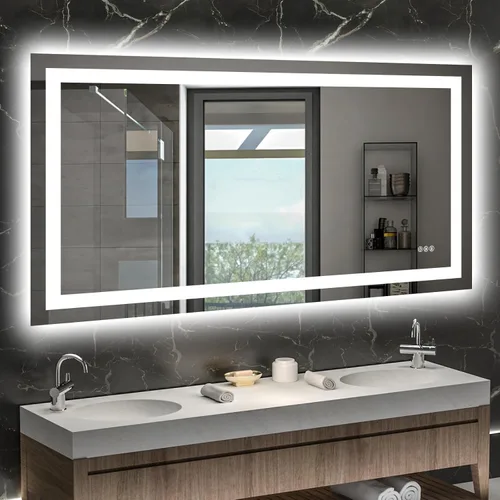 Miniatura 19 de Hivone Espejo de Baño LED de 24X32 con Luces, Antivaho, Regulable, Retroiluminado + Iluminado Frontal, Espejo Inteligente de Tocador de Baño